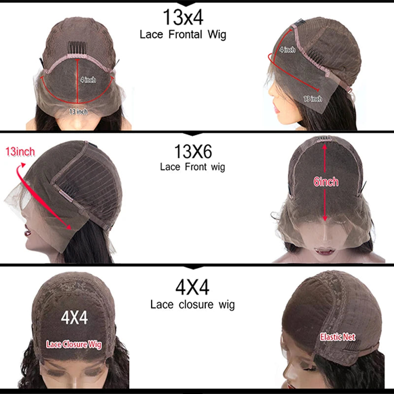 Afro Kinky Curly 13X6 Lace Front Human Hair Wigs For Black Women 4x4 Lace Closure Wig With Bang Brazilian 180% Density Remy Hair