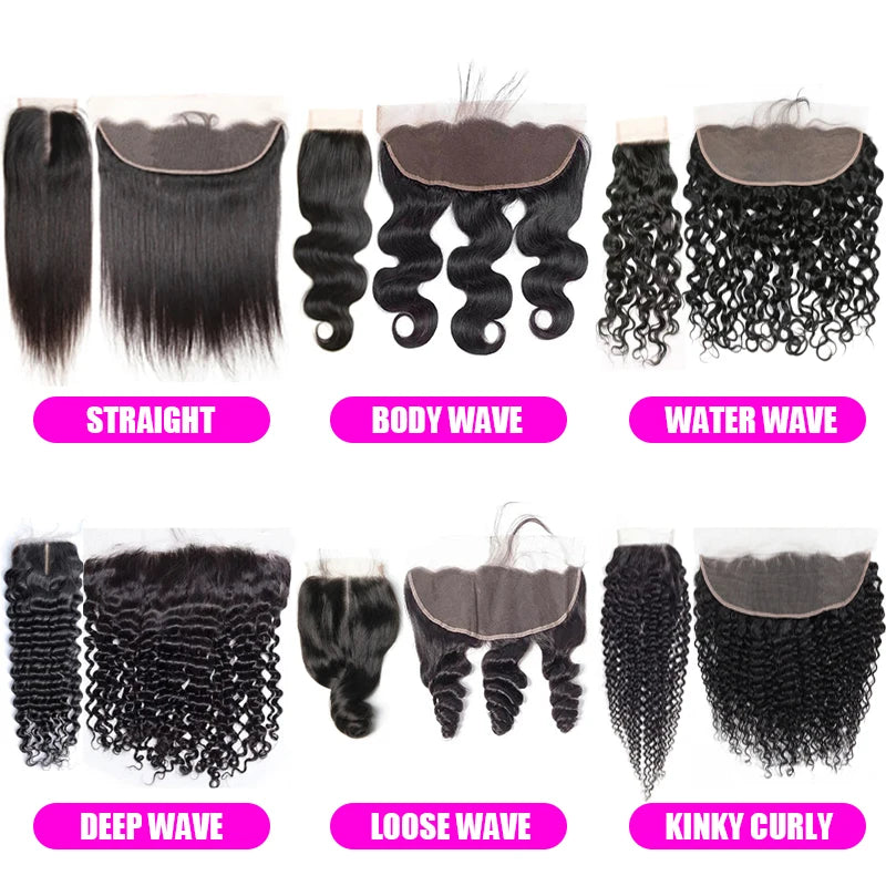 13x4 HD Transparent Lace Frontal 100% Human Hair Pre plucked Bleached Knots Natural Hair Line With Baby Hair 4x4 Lace Closure