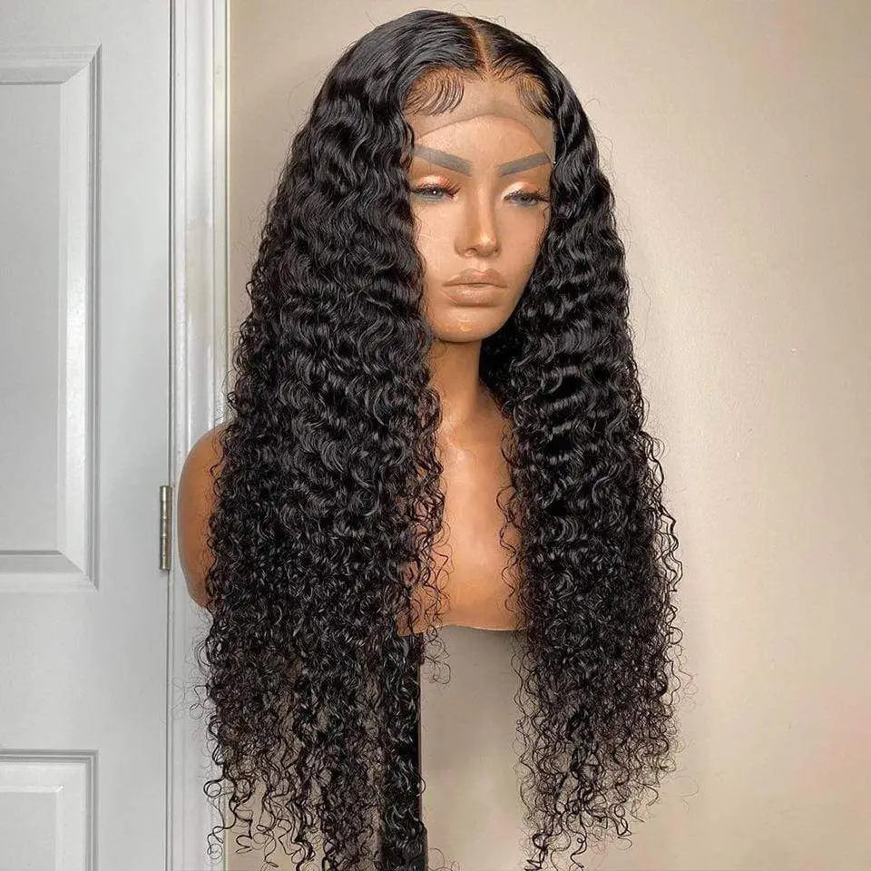 Nicelight Water Wave Transparent 13x6 Lace Frontal Wigs 30 Inch Brazilian Remy Pre Plucked Human Hair Wigs Curly Lace Front Wig