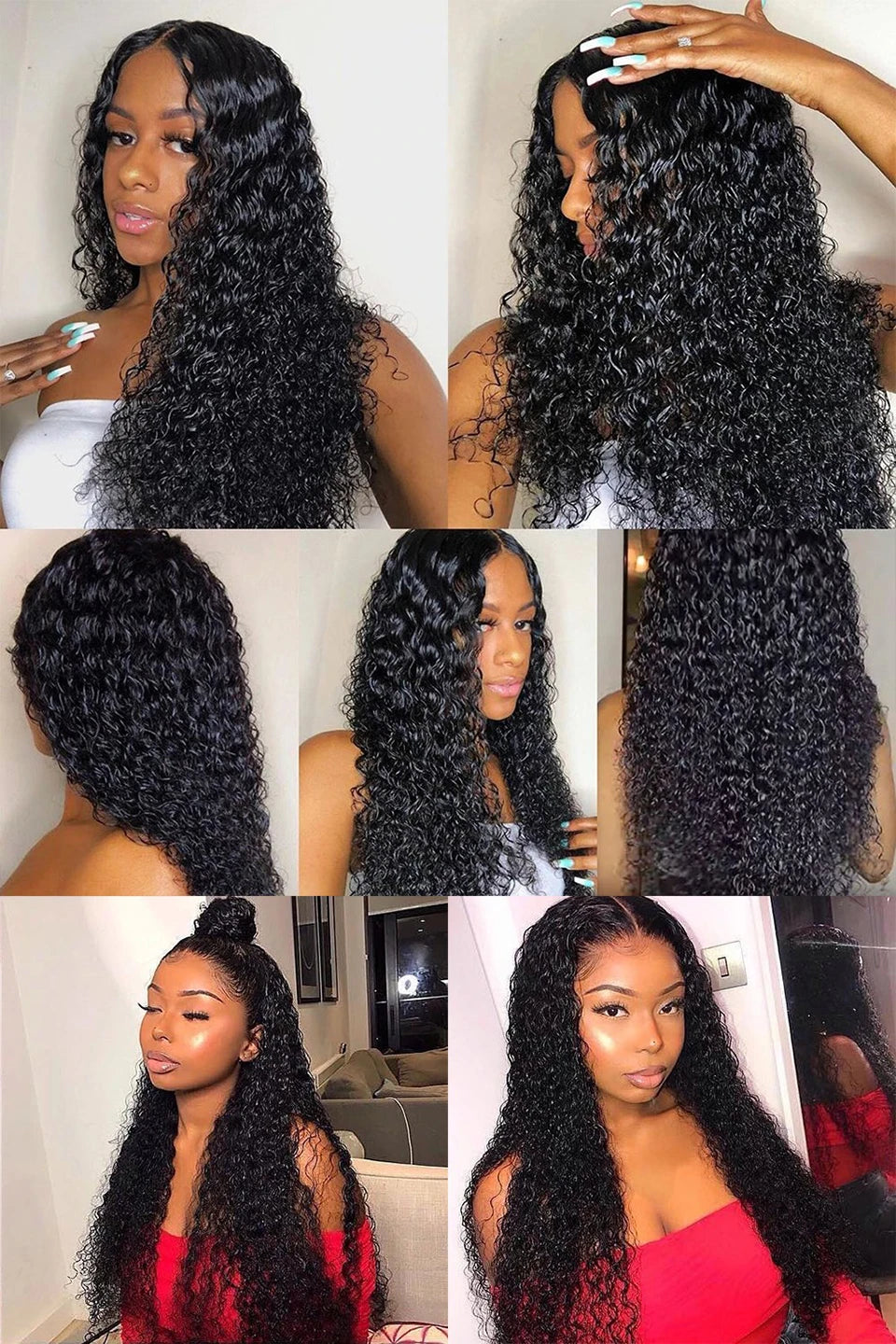 Nicelight Water Wave Transparent 13x6 Lace Frontal Wigs 30 Inch Brazilian Remy Pre Plucked Human Hair Wigs Curly Lace Front Wig