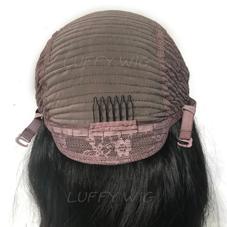 4B 4C Afro Kinky Curly Wig with Bangs Human Hair Full Machine Made Scalp Top Wig 200 Density Remy Brazilian Short Bob Curly Wigs