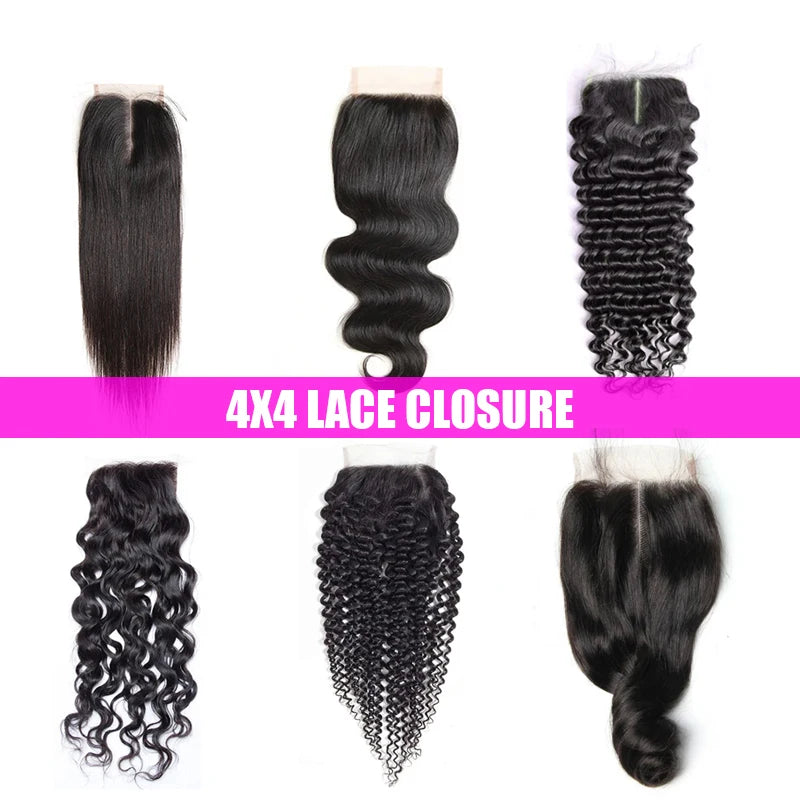 13x4 HD Transparent Lace Frontal 100% Human Hair Pre plucked Bleached Knots Natural Hair Line With Baby Hair 4x4 Lace Closure