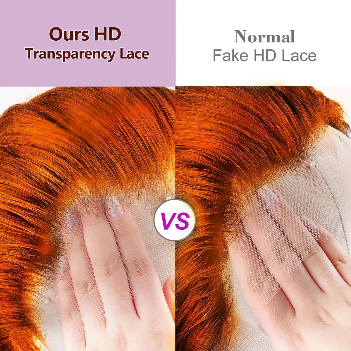 Ginger Orange 13x6 HD Lace Front Wigs Human Hair Bone Body Wave 13x4 Human Hair Lace Frontal Wigs Transparent Lace Wig For Women