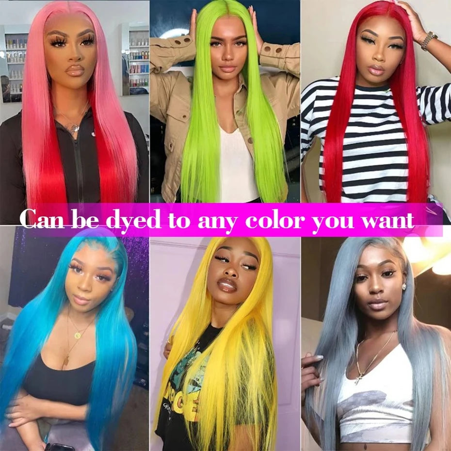 360 Transparent Lace Frontal Wigs Pre Plucked Brazilian Remy Straight 13X4 Lace Front Human Hair Wigs For Black Women Bling Hair