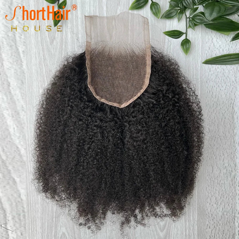 Afro Kinky Curly Human Hair Brazilian 4x4 5x5 HD Lace Closure Human Hair 13x4Transparent Lace Frontal 130Density Hair Extensions