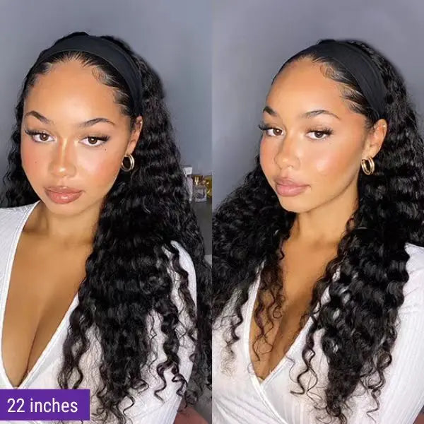 Afro Kinky Curly Wig Silk Headband Wig Human Hair for Women 180% Glueless Wigmy Curly Human Hair Wig Brazilian Hair Half Wig