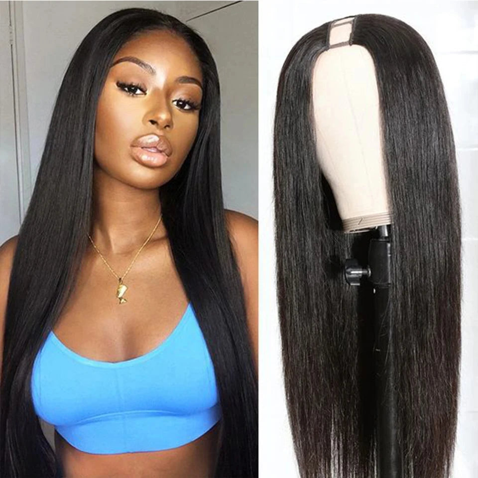 Rebecca Straight Hair U Part Human Hair Wigs For Women Natural Black Brown Brazilian Straight Human Hair V Part Wigs U Shape Wig