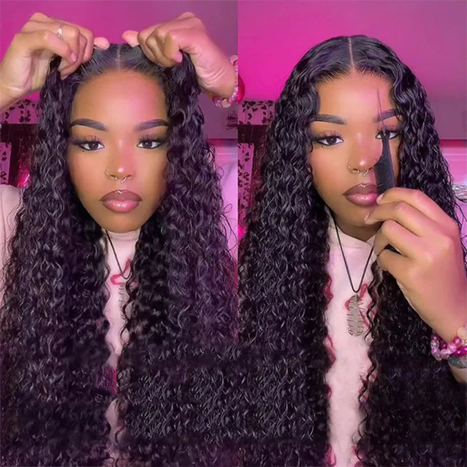 38 inch Deep Wave Wig Human Hair Lace Frontal Wigs 13x4 Transparent Lace Wigs Pre Plucked Wig For Women 6x4 5x5 Lace Closure Wig