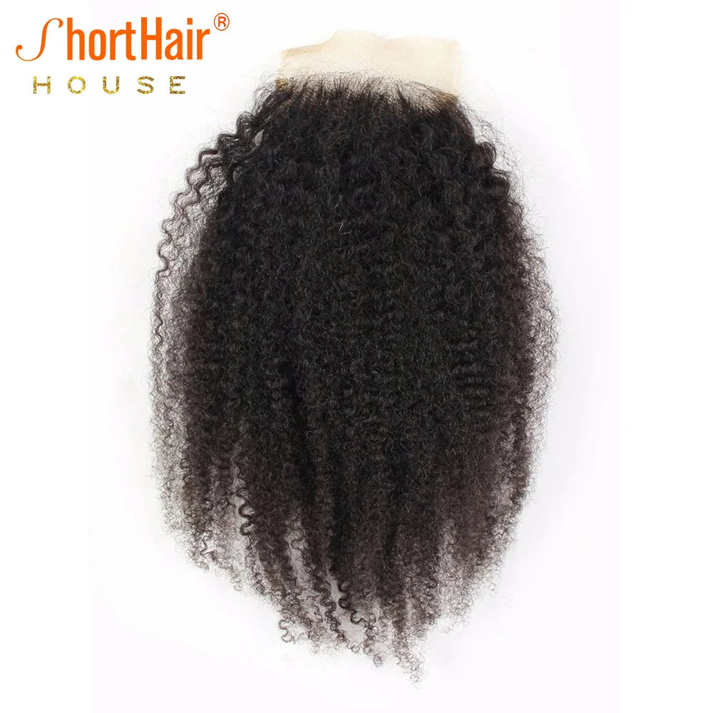 Afro Kinky Curly Human Hair Brazilian 4x4 5x5 HD Lace Closure Human Hair 13x4Transparent Lace Frontal 130Density Hair Extensions