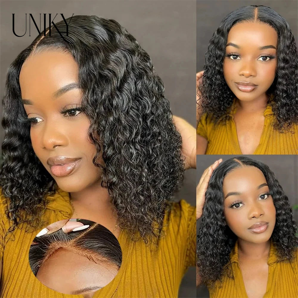Short Bob Wig Lace Front Human Hair Wigs Deep Wave 13x4 Lace Frontal Wig Short Water Curly 4x4 Lace Closure Deep Curly Bob Wig