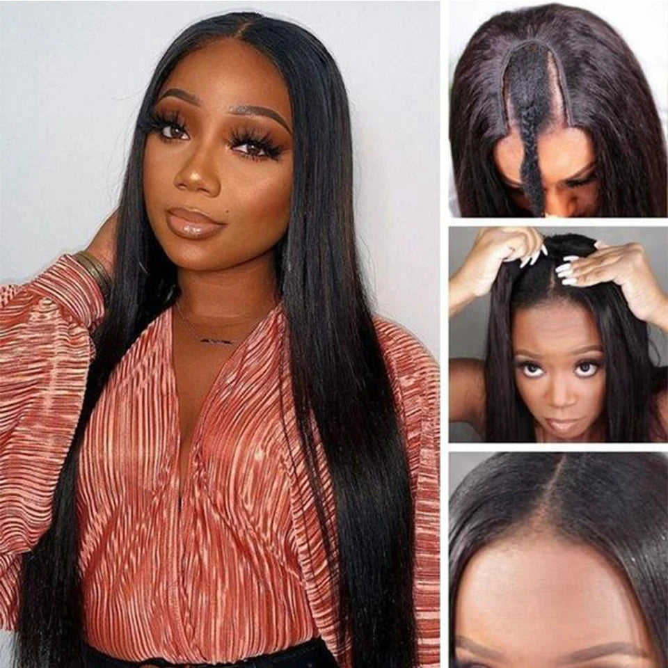 Rebecca Straight Hair U Part Human Hair Wigs For Women Natural Black Brown Brazilian Straight Human Hair V Part Wigs U Shape Wig