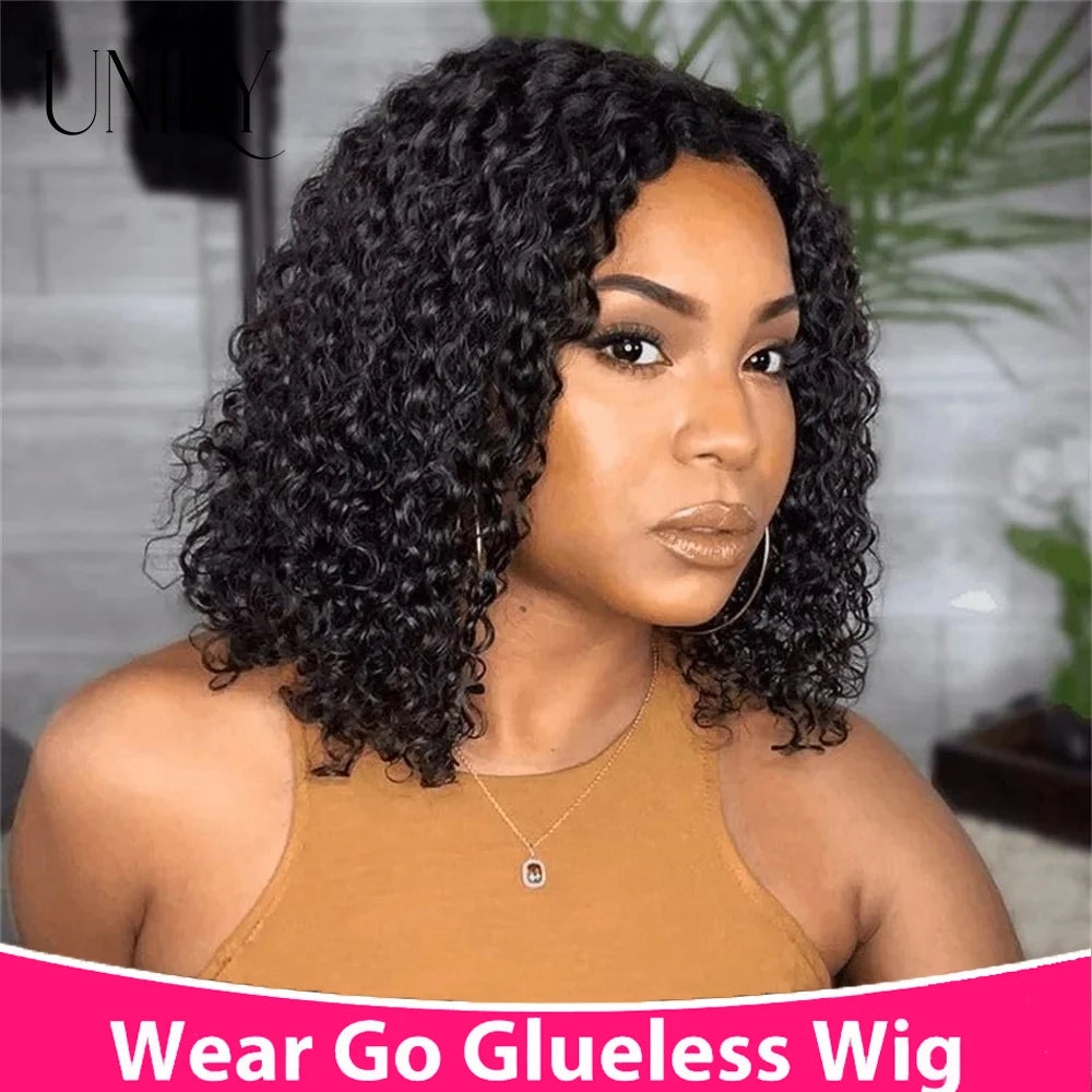 Short Bob Wig Lace Front Human Hair Wigs Deep Wave 13x4 Lace Frontal Wig Short Water Curly 4x4 Lace Closure Deep Curly Bob Wig