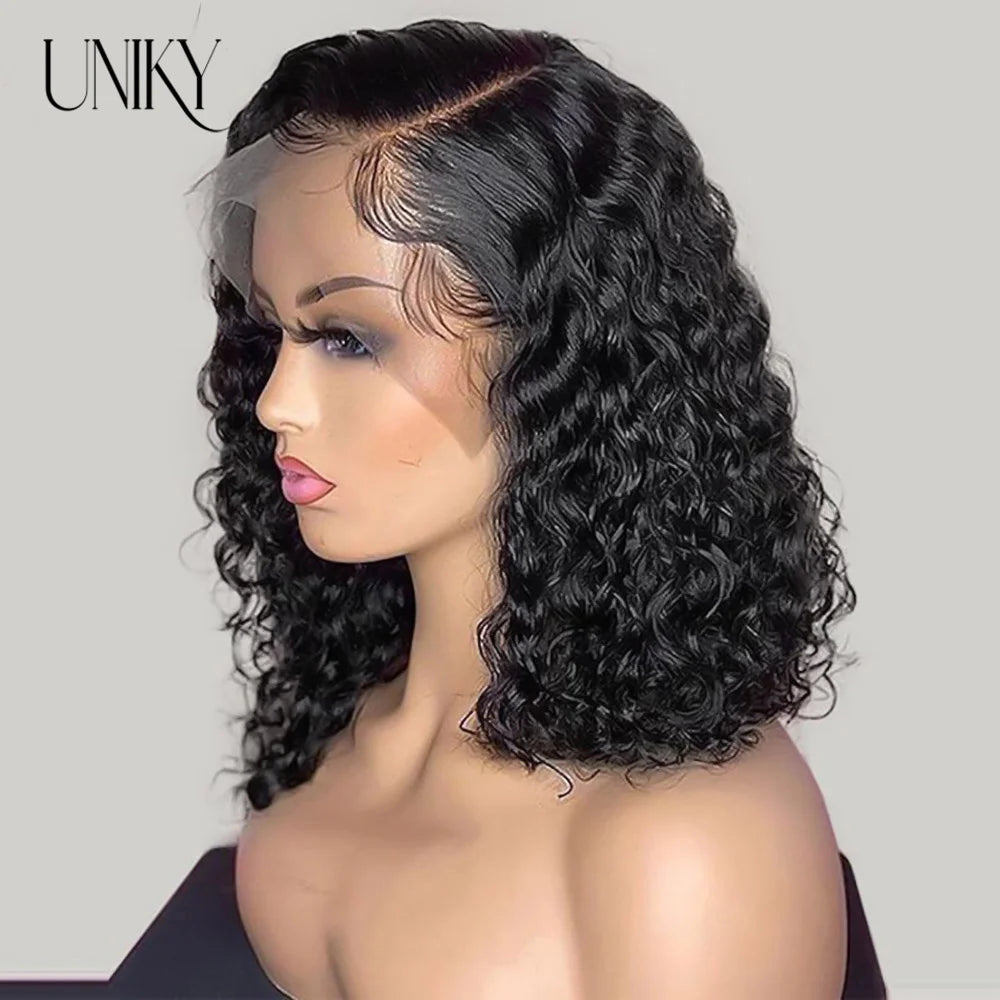 Short Bob Wig Lace Front Human Hair Wigs Deep Wave 13x4 Lace Frontal Wig Short Water Curly 4x4 Lace Closure Deep Curly Bob Wig