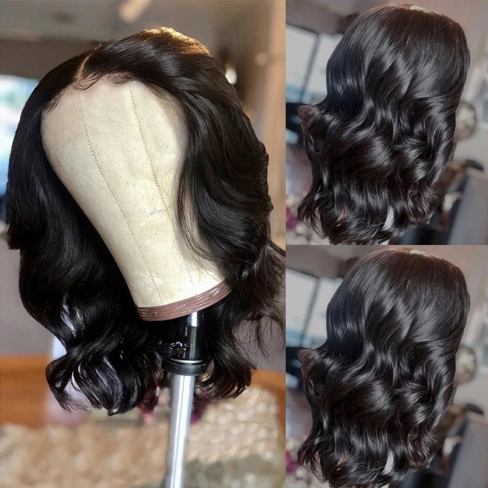 4x4 Lace Closure Short Boby Wave Human Hair Wigs For Women 8-16 Inch Body Wave Bob Remy Brazilain Hair Wigs 4x4 Natural Wigs