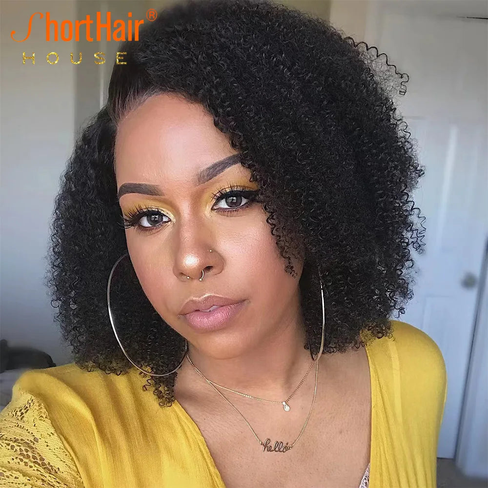 Afro Kinky Curly Human Hair Brazilian 4x4 5x5 HD Lace Closure Human Hair 13x4Transparent Lace Frontal 130Density Hair Extensions