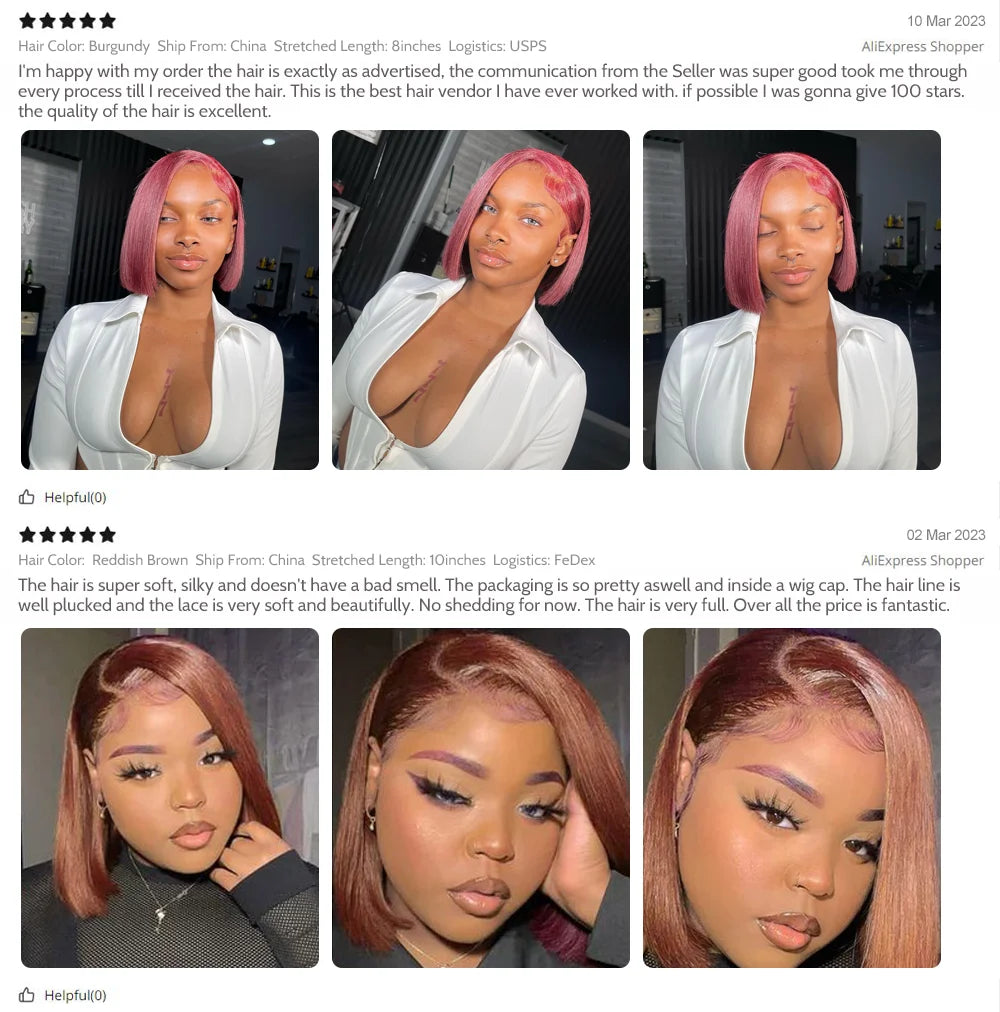 13x4 Lace Front Human Hair Wig Transparent Lace Frontal Wigs For Black Women Short Bob Wig Glueless Remy Straight Natural Wig