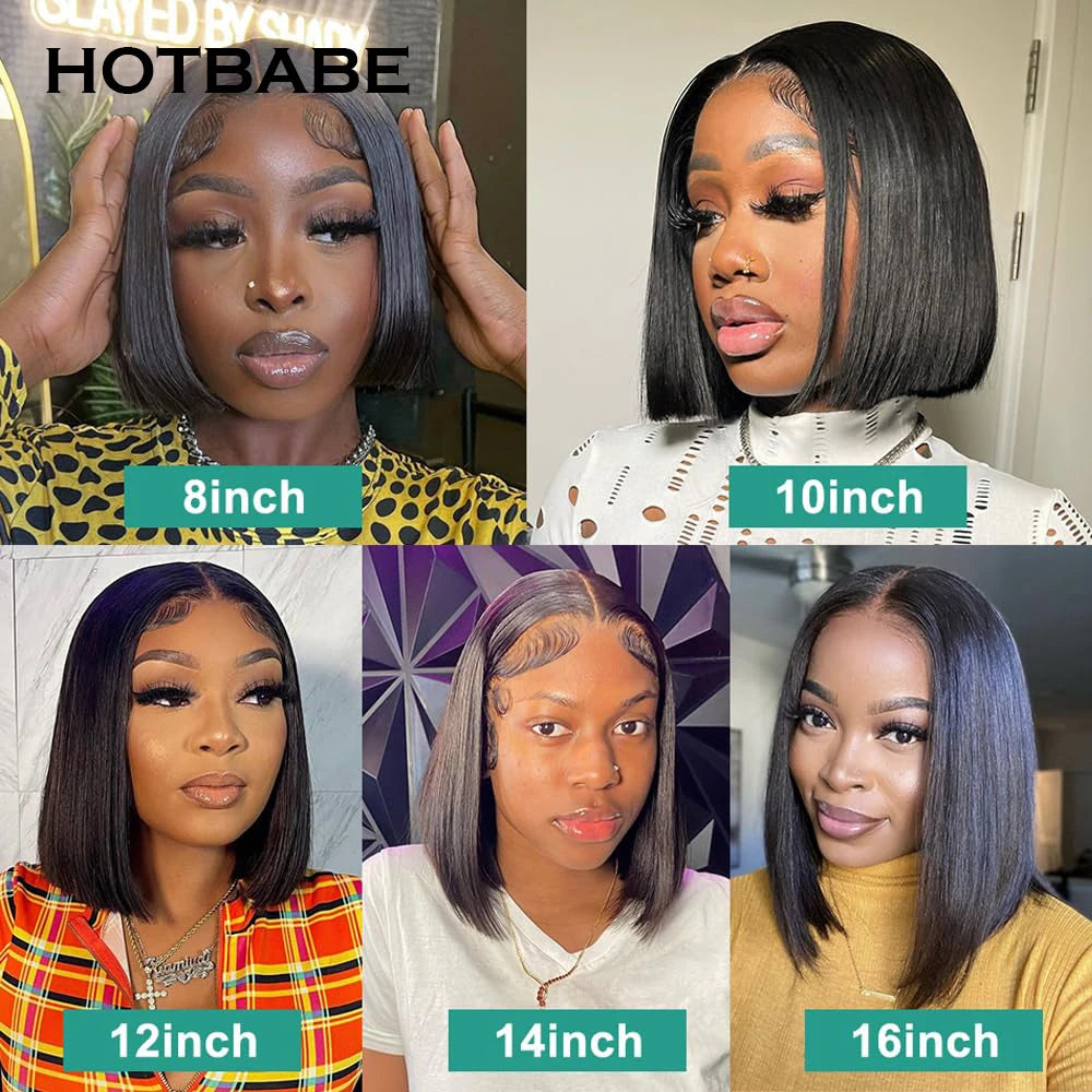 Bob Wig 13x6 Lace Front Human Hair Wigs Glueless Pre Plucked 13x4 Lace Frontal Wig Brazilian Remy Hair 4x4 Lace Closure Wig