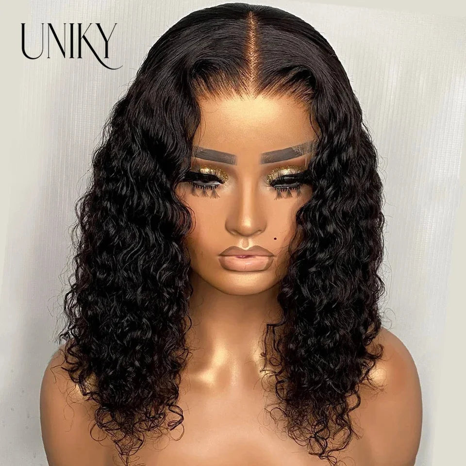 Short Bob Wig Lace Front Human Hair Wigs Deep Wave 13x4 Lace Frontal Wig Short Water Curly 4x4 Lace Closure Deep Curly Bob Wig