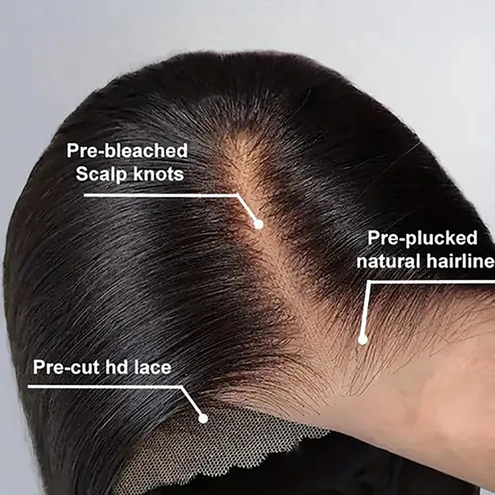 Wear And Go Bob Wigs Straight Glueless Bob Human Hair Wig Ready To Go 4x4 Transparent Lace Closure Wig For Women Pre Cut Lace Straight Wig Midulla 3 Day Wig