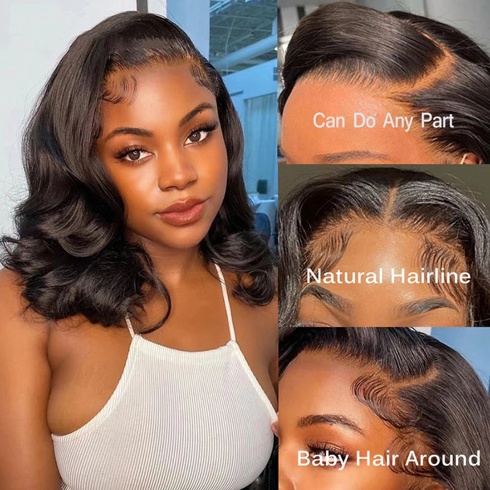 4x4 Lace Closure Short Boby Wave Human Hair Wigs For Women 8-16 Inch Body Wave Bob Remy Brazilain Hair Wigs 4x4 Natural Wigs