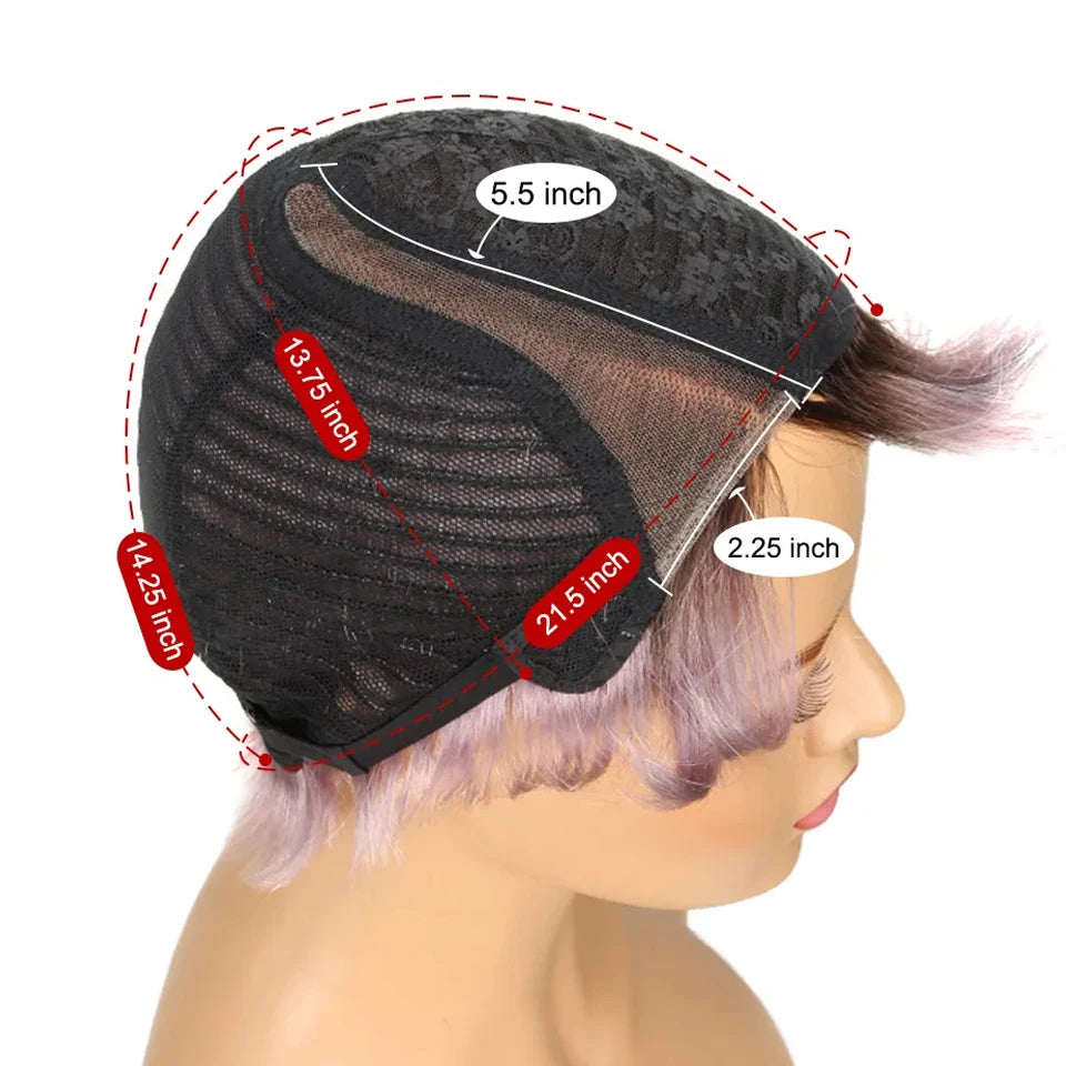 Short Pixie Straight Bob Human Hair L Lace Wigs For Women Brazilian Remy Hair Glueless Ombre 613 Colored Cheap Wigs