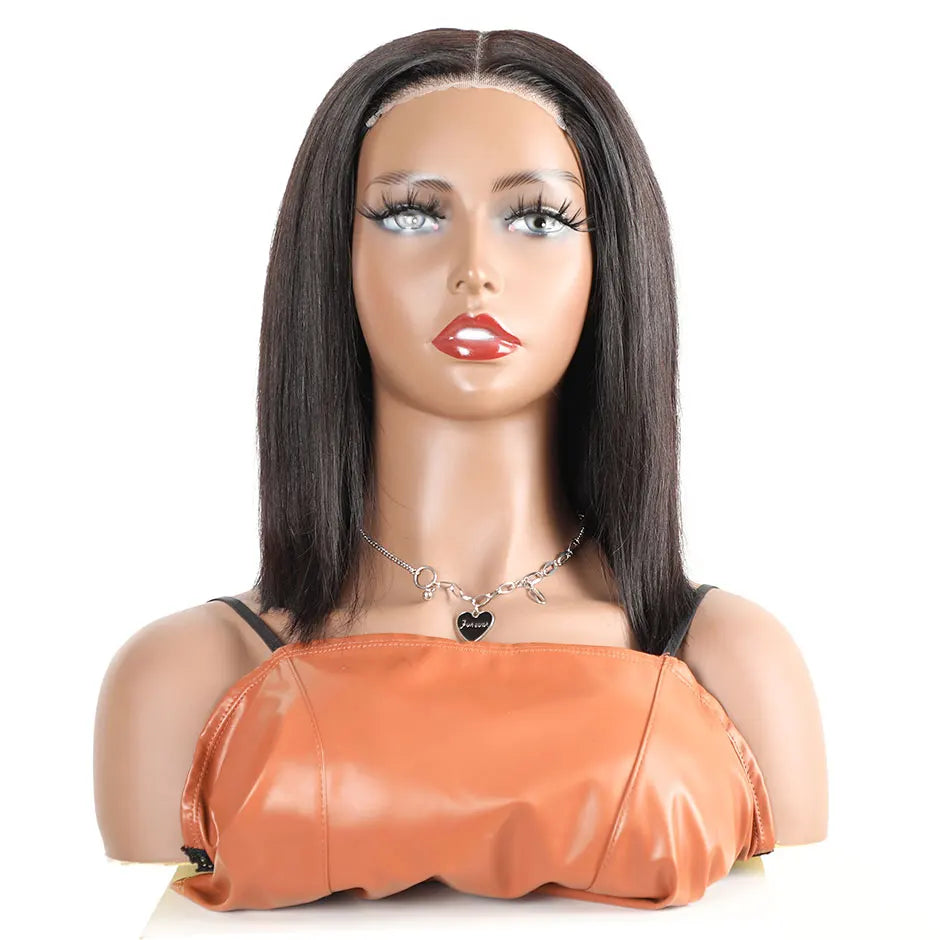 Wear And Go Bob Wigs Straight Glueless Bob Human Hair Wig Ready To Go 4x4 Transparent Lace Closure Wig For Women Pre Cut Lace Straight Wig Midulla 3 Day Wig
