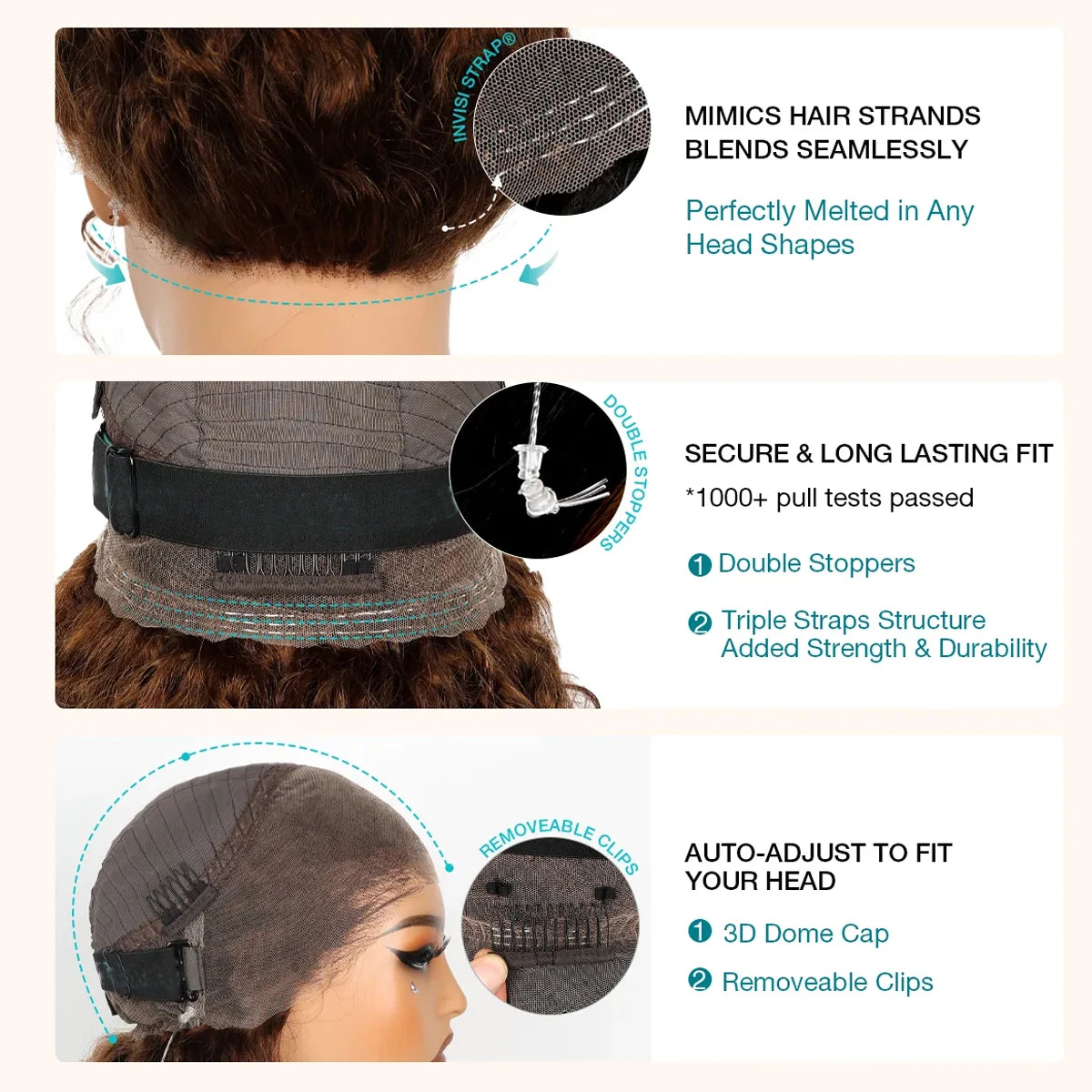 250 Density Invisible Strap Curly 360 Full Lace Front Human Hair Wig 30 Inch Water Wave Lace Frontal Wig Glueless Wig Human Hair