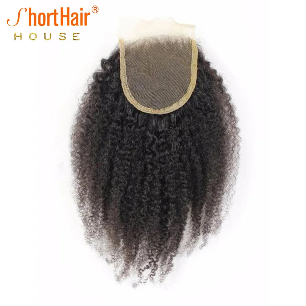 Afro Kinky Curly Human Hair Brazilian 4x4 5x5 HD Lace Closure Human Hair 13x4Transparent Lace Frontal 130Density Hair Extensions