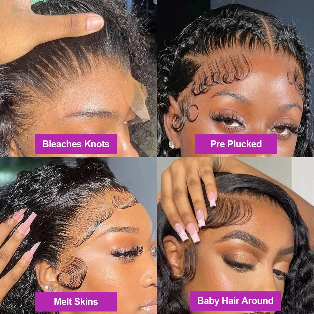 13x1 Curly Short Bob Lace Wigs Brazilian 4x4 Bob Lace Closure Wig Glueless Deep Wave Lace Frontal Human Hair Wigs For Women 220%