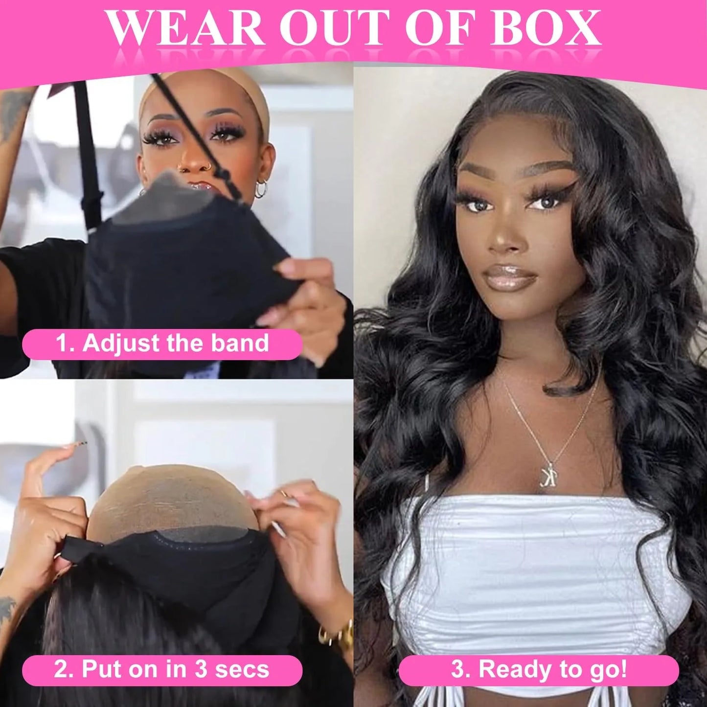Glueless Wigs Human Hair Pre Plucked Pre Cut Wear Go 5x5 Body Wave HD Lace Closure Wigs Ready to Wear Bleached Knots 200%