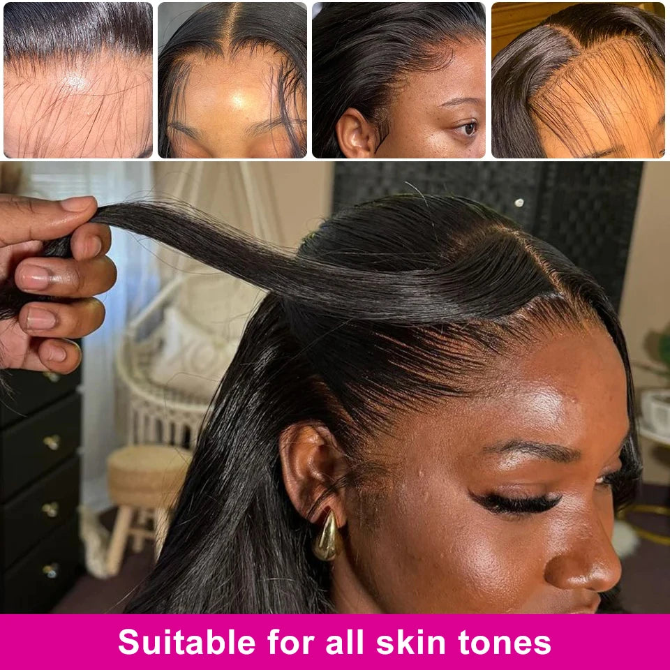 5X5 Closure Bob Short Wig Human Hair Bone Straight Preplucked 13X4 13X6 HD Transparent Frontal Lace Wigs For Women 250%