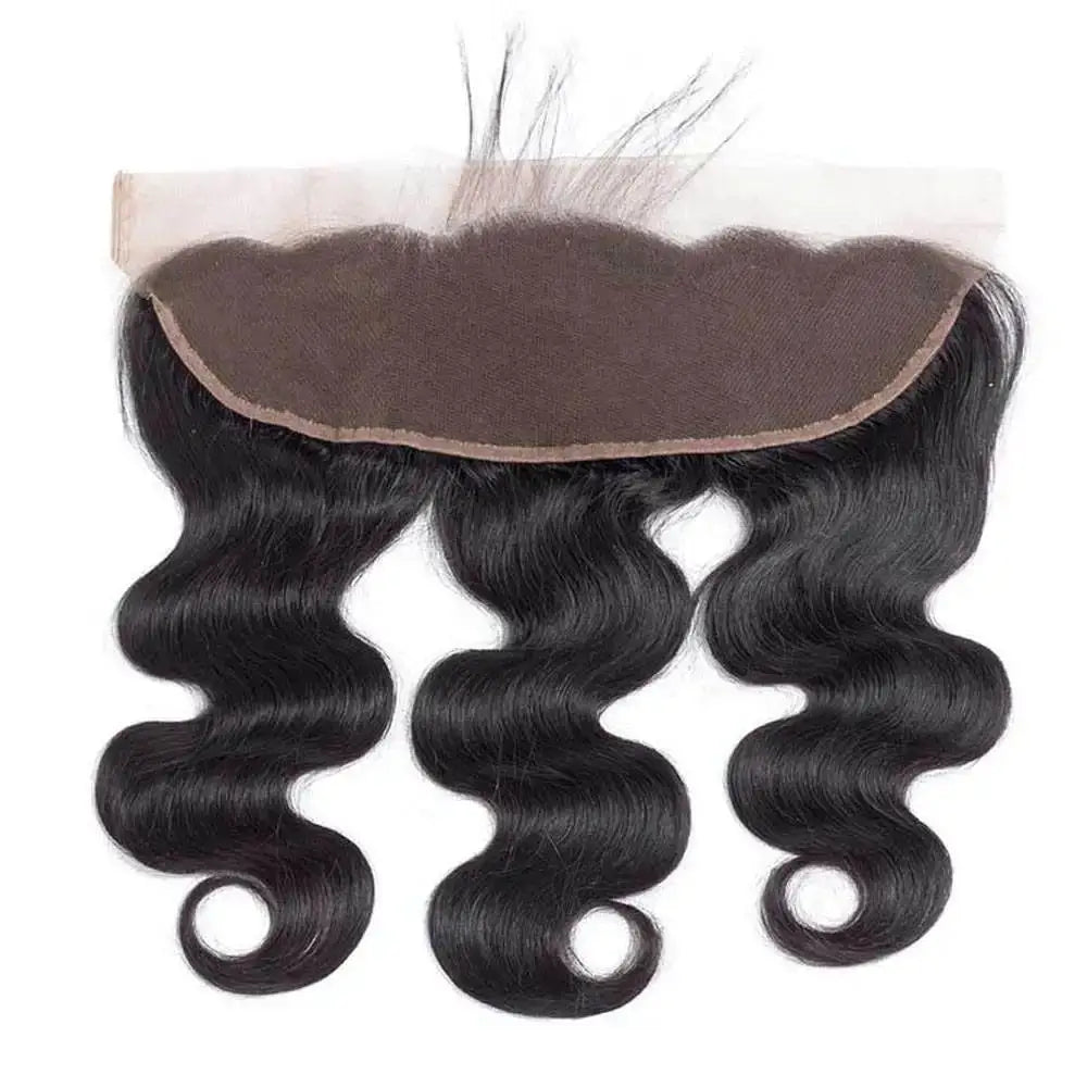 13x4 HD Transparent Lace Frontal 100% Human Hair Pre plucked Bleached Knots Natural Hair Line With Baby Hair 4x4 Lace Closure
