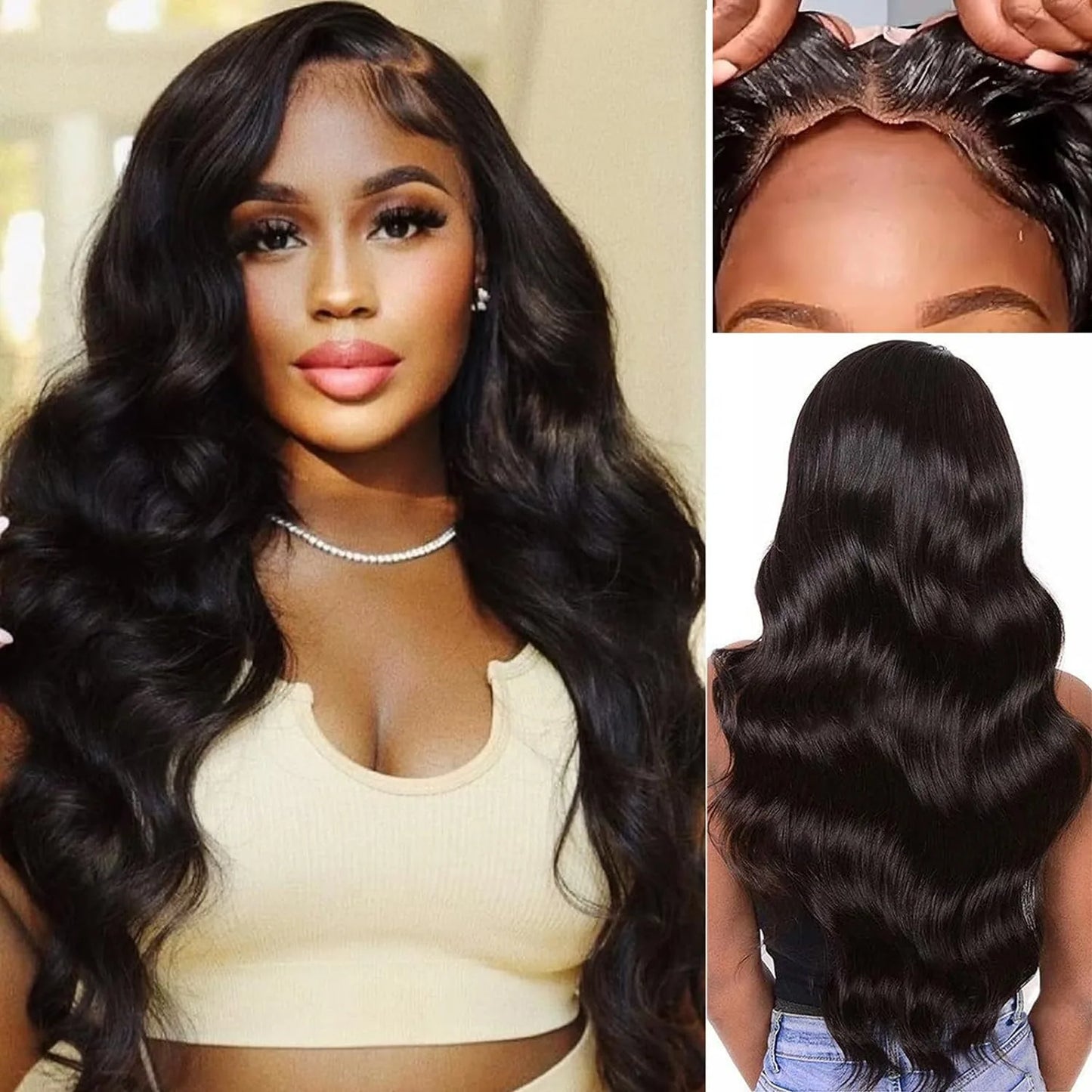 Glueless Wigs Human Hair Pre Plucked Pre Cut Wear Go 5x5 Body Wave HD Lace Closure Wigs Ready to Wear Bleached Knots 200%