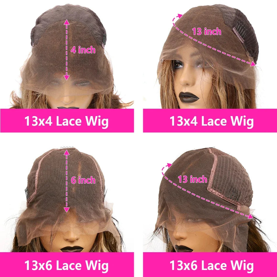 Luvin 13x4 13x6 220% Density Transparent HD Lace Front Wig Human Hair for Women Body Wave Remy Human Hair Ginger Orange 350#