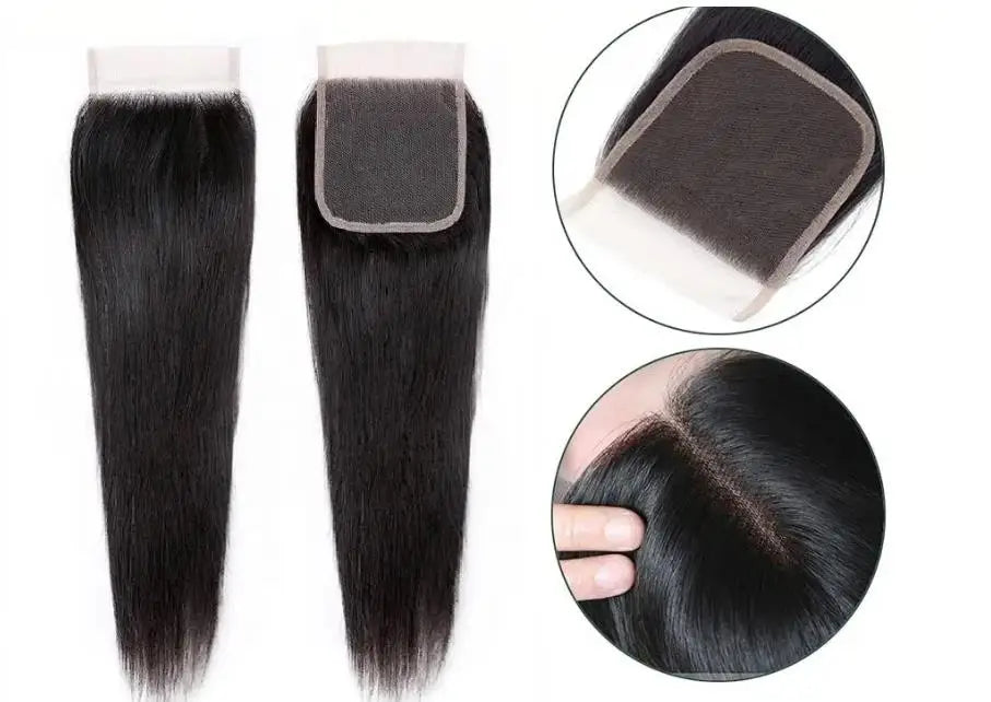 13x4 HD Transparent Lace Frontal 100% Human Hair Pre plucked Bleached Knots Natural Hair Line With Baby Hair 4x4 Lace Closure