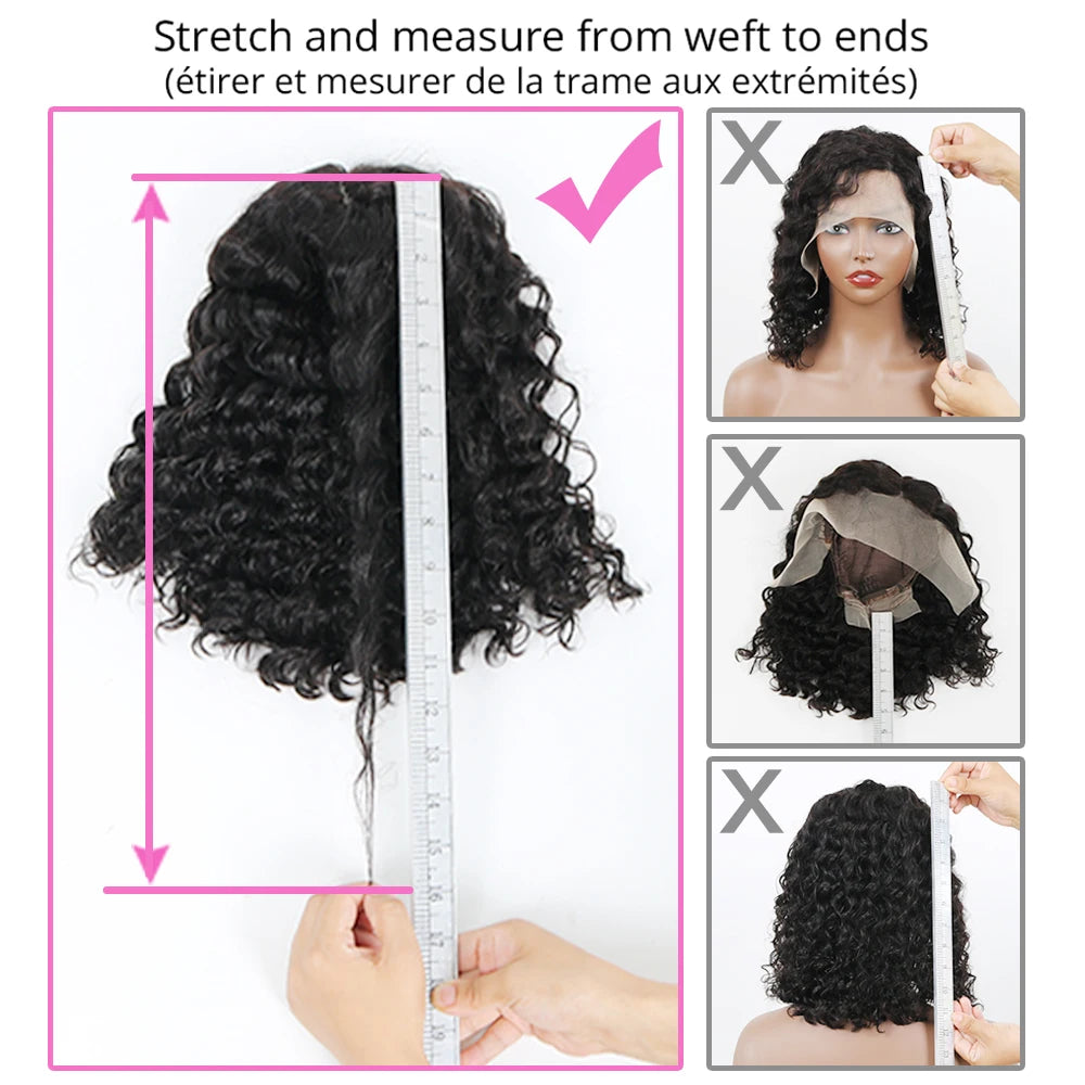 Short Bob Wig Lace Front Human Hair Wigs Deep Wave 13x4 Lace Frontal Wig Short Water Curly 4x4 Lace Closure Deep Curly Bob Wig