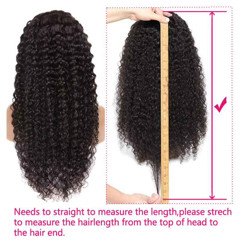 350% Density Fluffy Afro Kinky Curly Human Hair Wigs 13x4 Transparent Lace Frontal Wig Virgin Hair 4x4 Closure Wig Natural Color