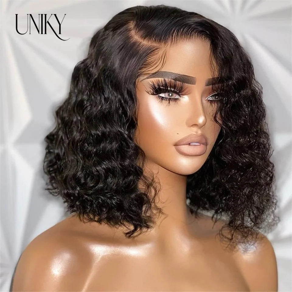 Short Bob Wig Lace Front Human Hair Wigs Deep Wave 13x4 Lace Frontal Wig Short Water Curly 4x4 Lace Closure Deep Curly Bob Wig
