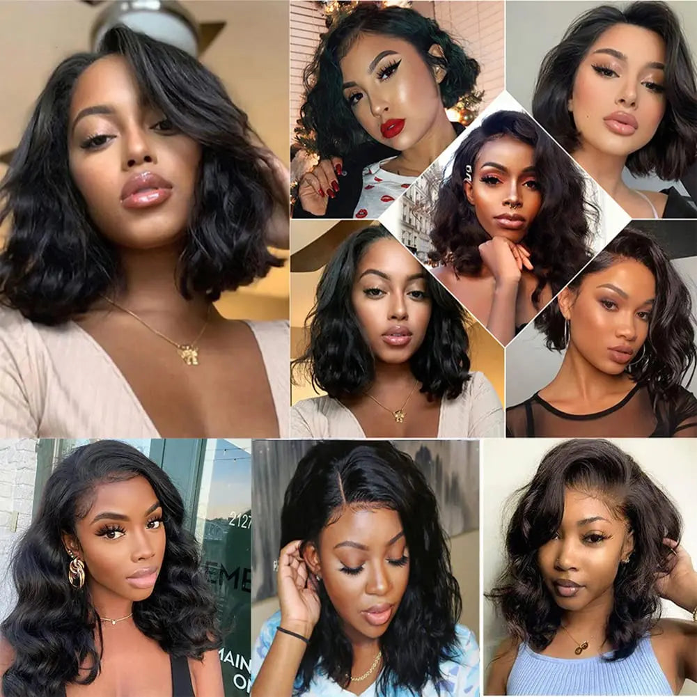 4x4 Lace Closure Short Boby Wave Human Hair Wigs For Women 8-16 Inch Body Wave Bob Remy Brazilain Hair Wigs 4x4 Natural Wigs
