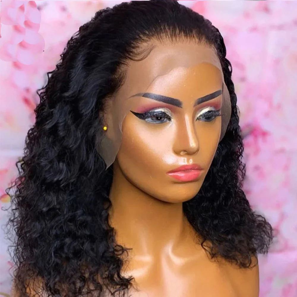 Short Bob Wig Lace Front Human Hair Wigs Deep Wave 13x4 Lace Frontal Wig Short Water Curly 4x4 Lace Closure Deep Curly Bob Wig