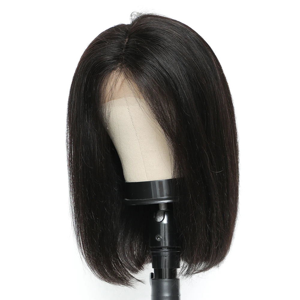 13x4 Lace Front Human Hair Wig Transparent Lace Frontal Wigs For Black Women Short Bob Wig Glueless Remy Straight Natural Wig