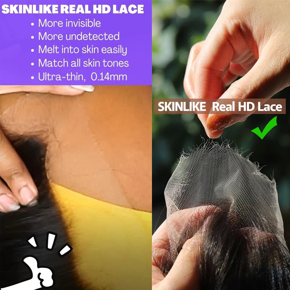 Afro Kinky Curly Human Hair Brazilian 4x4 5x5 HD Lace Closure Human Hair 13x4Transparent Lace Frontal 130Density Hair Extensions