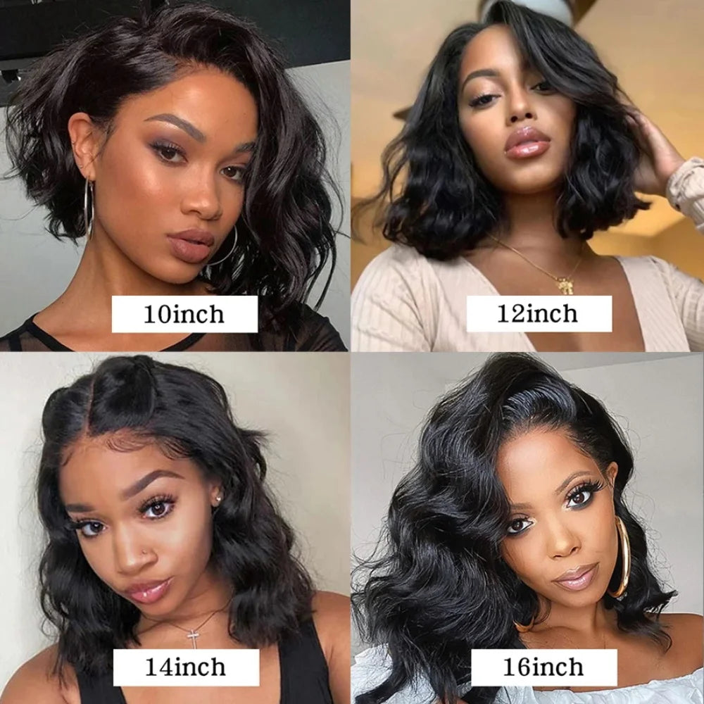 4x4 Lace Closure Short Boby Wave Human Hair Wigs For Women 8-16 Inch Body Wave Bob Remy Brazilain Hair Wigs 4x4 Natural Wigs