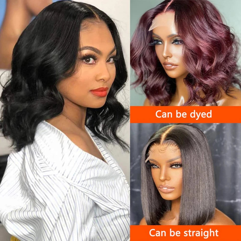 4x4 Lace Closure Short Boby Wave Human Hair Wigs For Women 8-16 Inch Body Wave Bob Remy Brazilain Hair Wigs 4x4 Natural Wigs