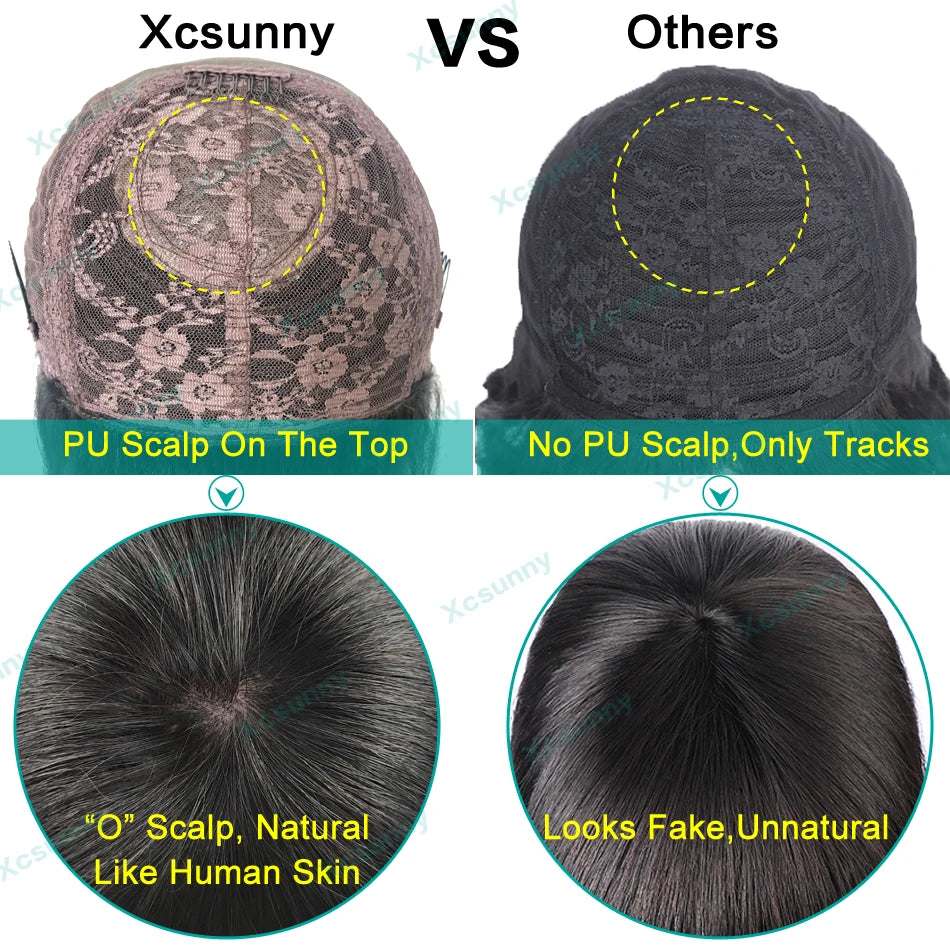 Curly Human Hair Wigs With Bangs Loose Curly Bang Wig Human Hair Scalp Top Brazilian Full Machine Made Wig 200 Density Xcsunny