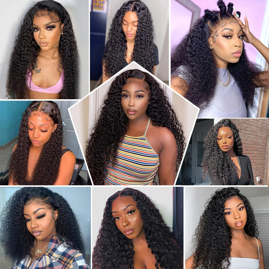 38 inch Deep Wave Wig Human Hair Lace Frontal Wigs 13x4 Transparent Lace Wigs Pre Plucked Wig For Women 6x4 5x5 Lace Closure Wig