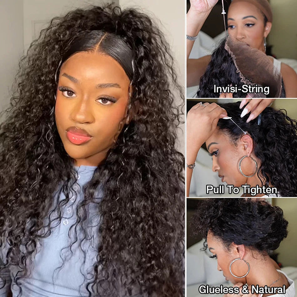 360 Lace Front Wig Human Hair Deep Wave Invisi Strap Snug Fit 360 Transparent HD Lace Frontal Wigs Pre Cut Lace Wig Ossilee