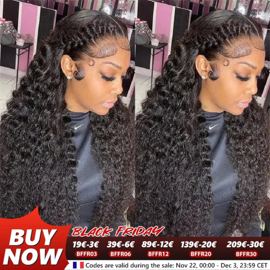 38 inch Deep Wave Wig Human Hair Lace Frontal Wigs 13x4 Transparent Lace Wigs Pre Plucked Wig For Women 6x4 5x5 Lace Closure Wig