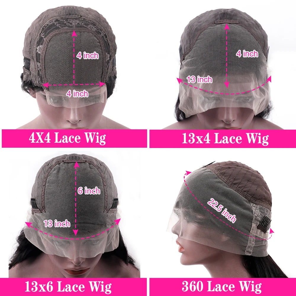 38 inch Deep Wave Wig Human Hair Lace Frontal Wigs 13x4 Transparent Lace Wigs Pre Plucked Wig For Women 6x4 5x5 Lace Closure Wig