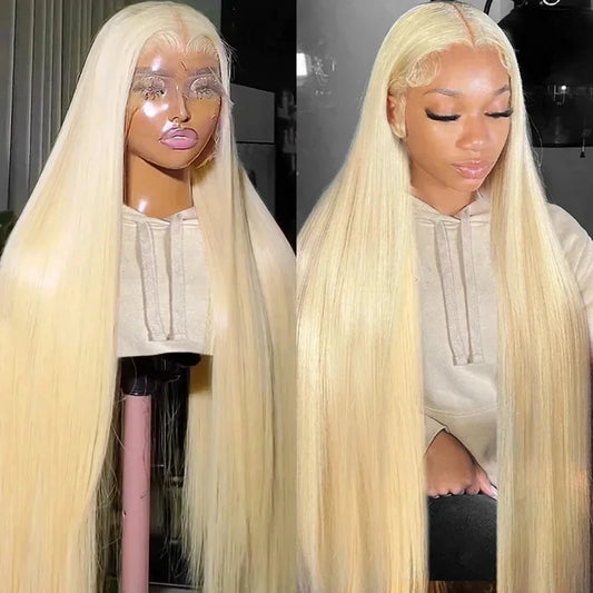 613 Honey Blonde Straight 13x6 Lace Front Human Hair Wigs HD Transparent Brazilian Preplucked 13×4 HD Lace Frontal Wig For Women